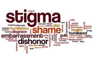 Word cloud around the word stigma